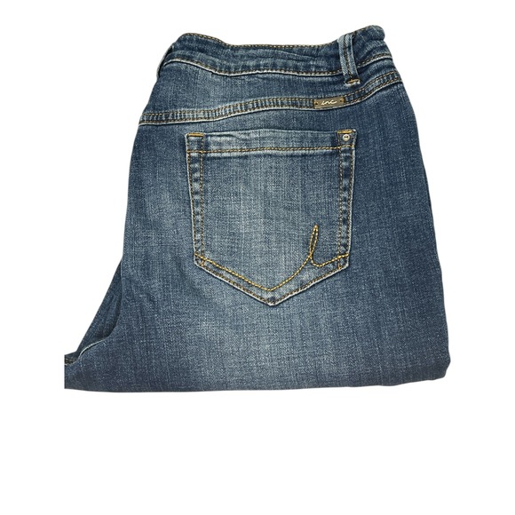 INC Distressed Denim Jeans‎ Ripped Knee Straight Leg Medium Wash Size 14 - Picture 1 of 5